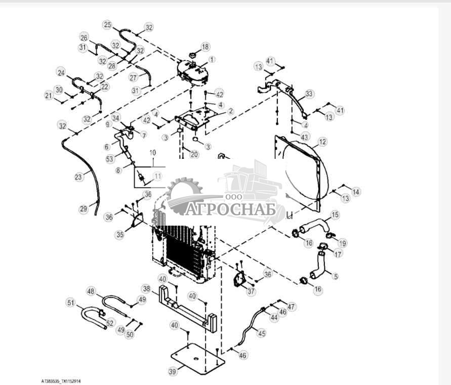 Кожух вентилятора и шланги (Engine 4045TT096-) (243302 